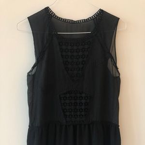 Free People Black Blouse Tank Top Boho (Size S/M)